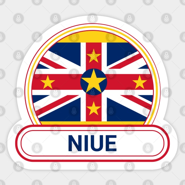 Niue Country Badge - Niue Flag Sticker by Yesteeyear